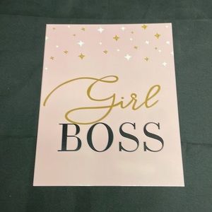 Girl Boss Wall Art Posters 4‎ Pink Gold Motivational Quotes Office Dorm Decor